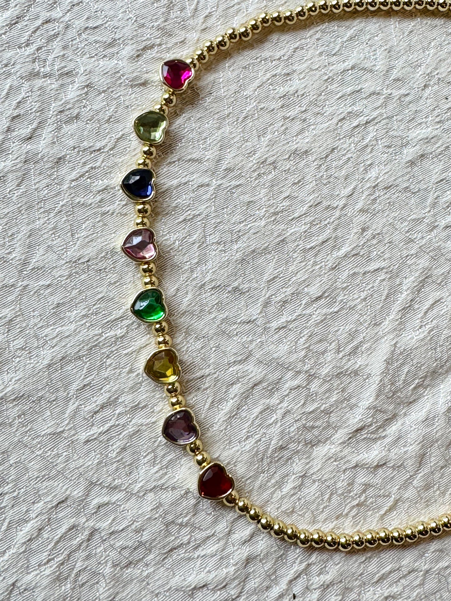 Rainbow Gem Heart Necklace