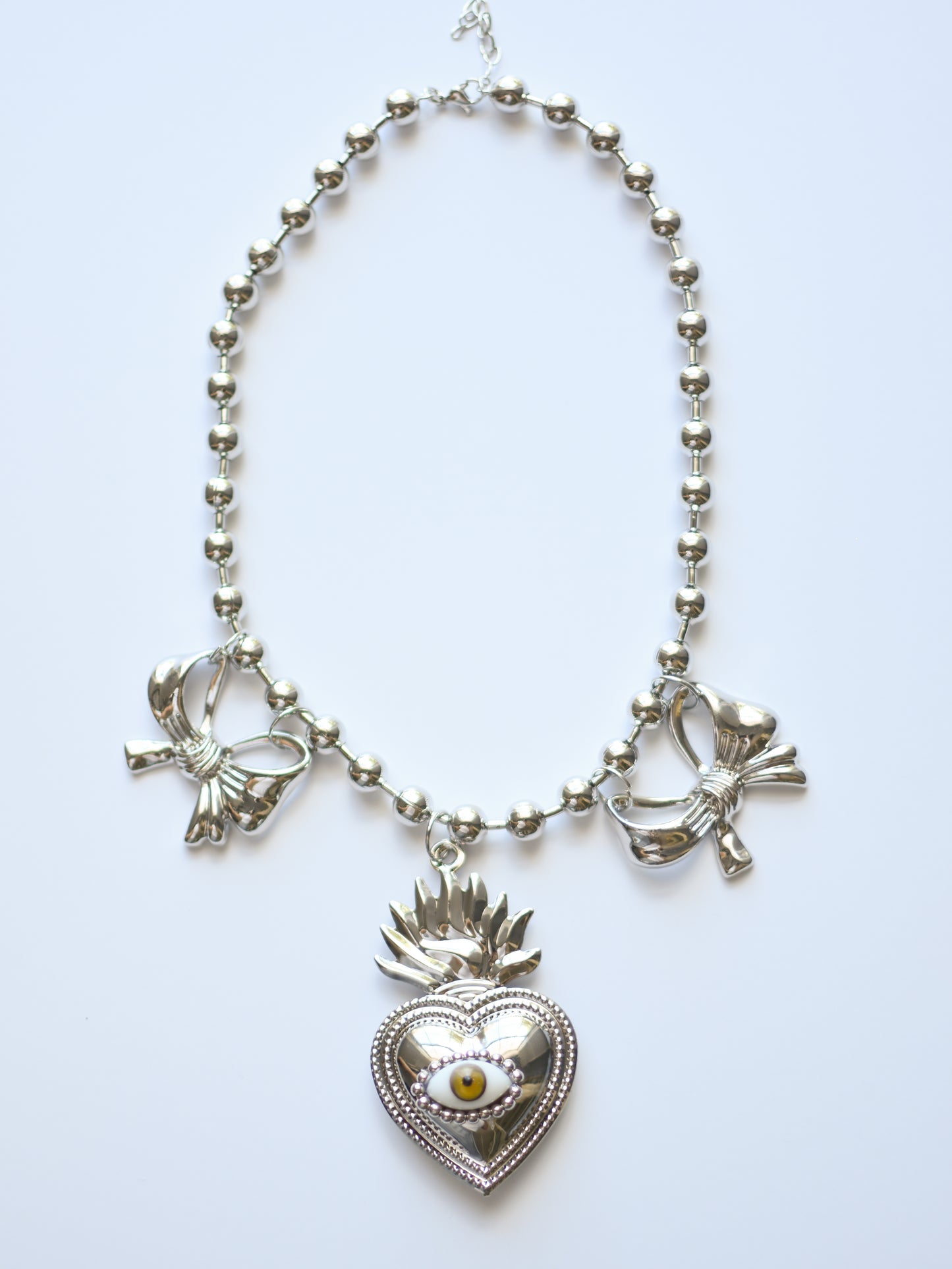 Sacred Heart Bow Necklace