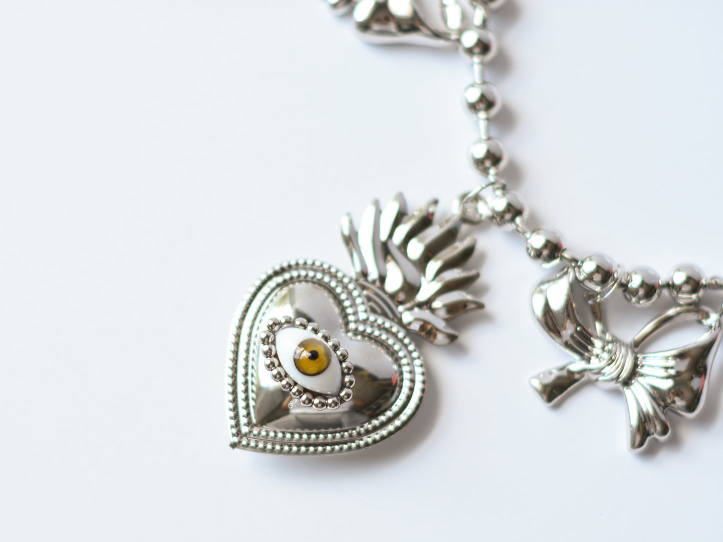 Sacred Heart Bow Necklace