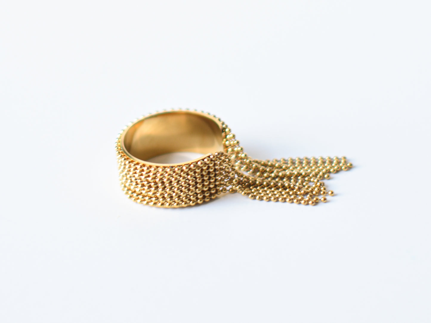 Gold Fringe Stainless Steel Ring