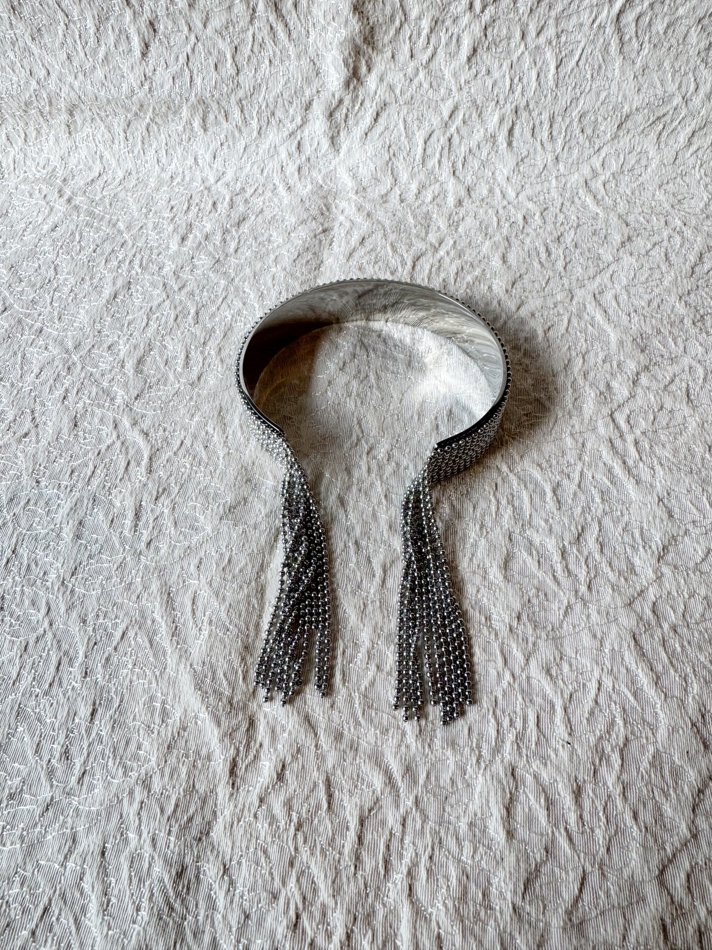 Silver Fringe Statement Bracelet