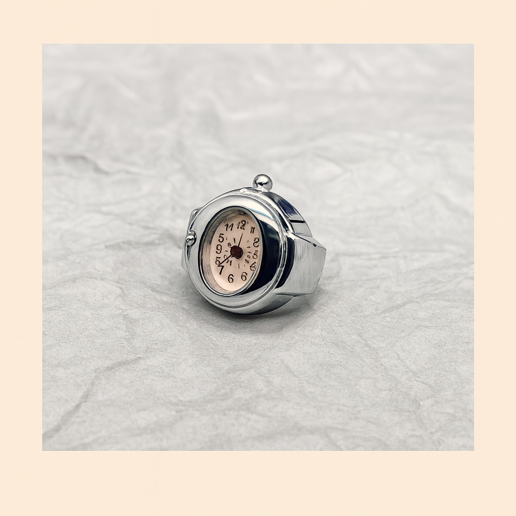 Mini Clock Ring β Silver