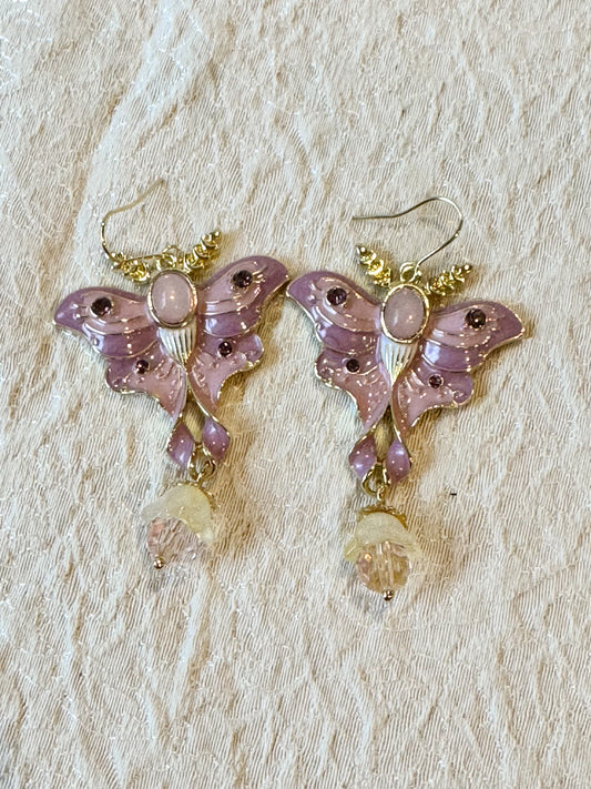 Blush Butterfly Drop Earrings