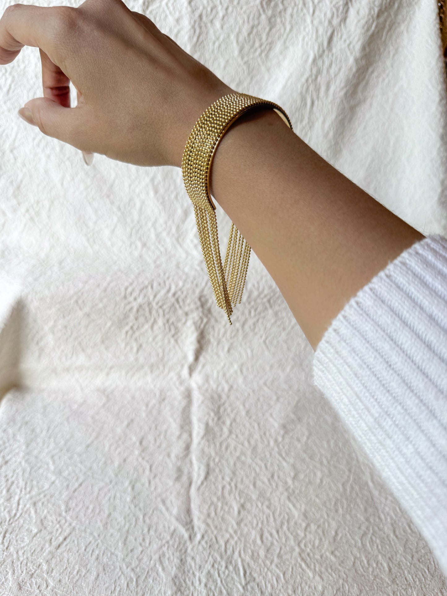 Golden Flow Fringe Bracelet