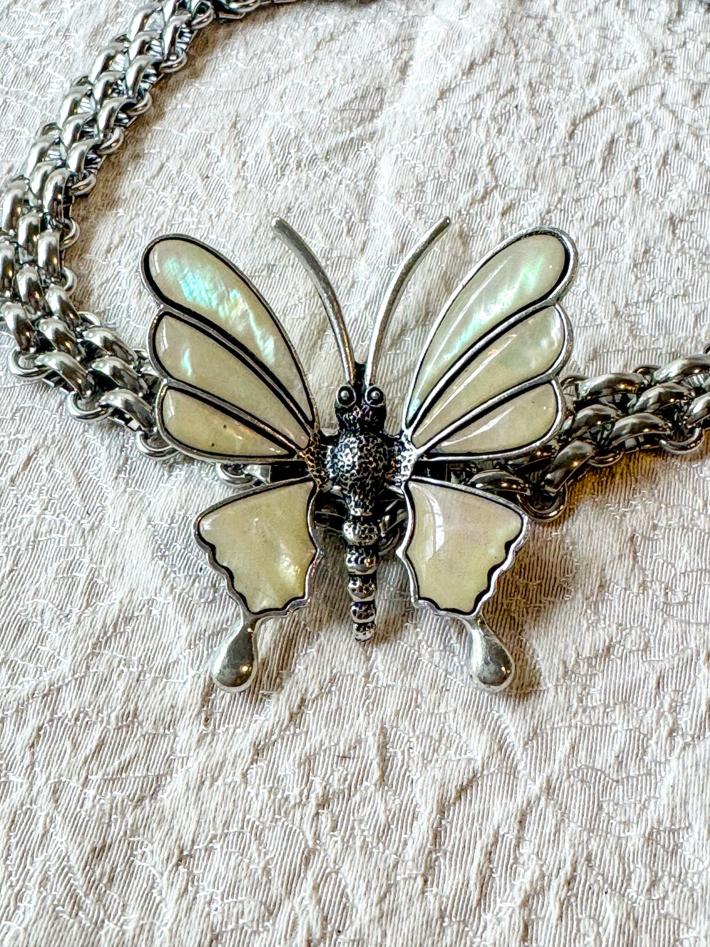 Mother of Pearl Butterfly Choker