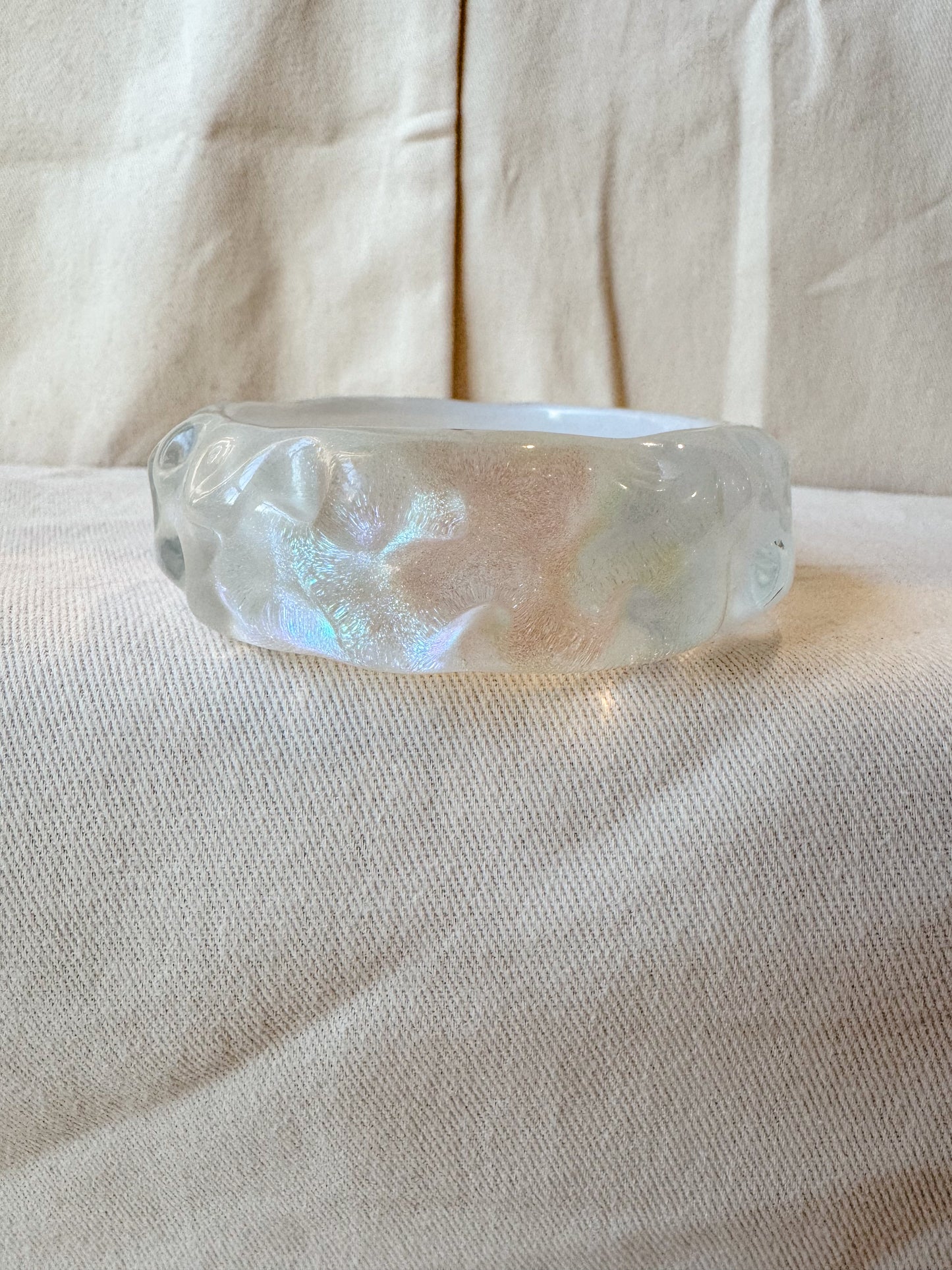 Iridescent Frost Sculpted Bangle