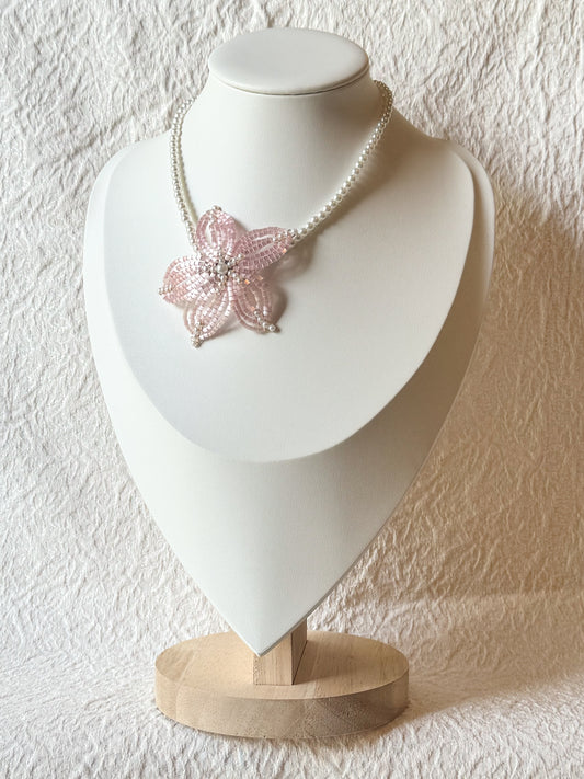 Blush Pearl Flower Necklace