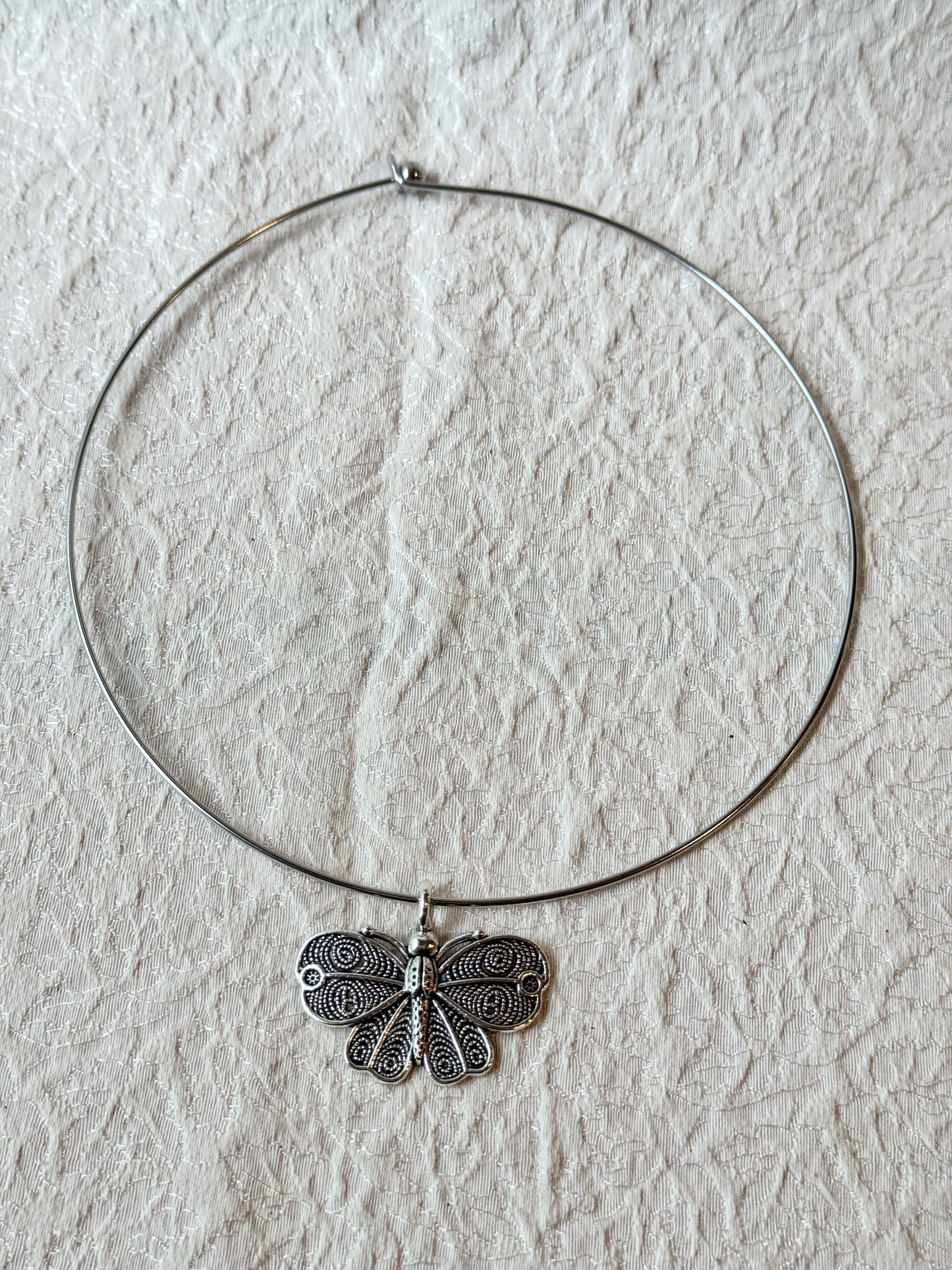 Silver Butterfly Pendant Necklace