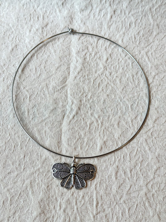 Silver Butterfly Pendant Necklace