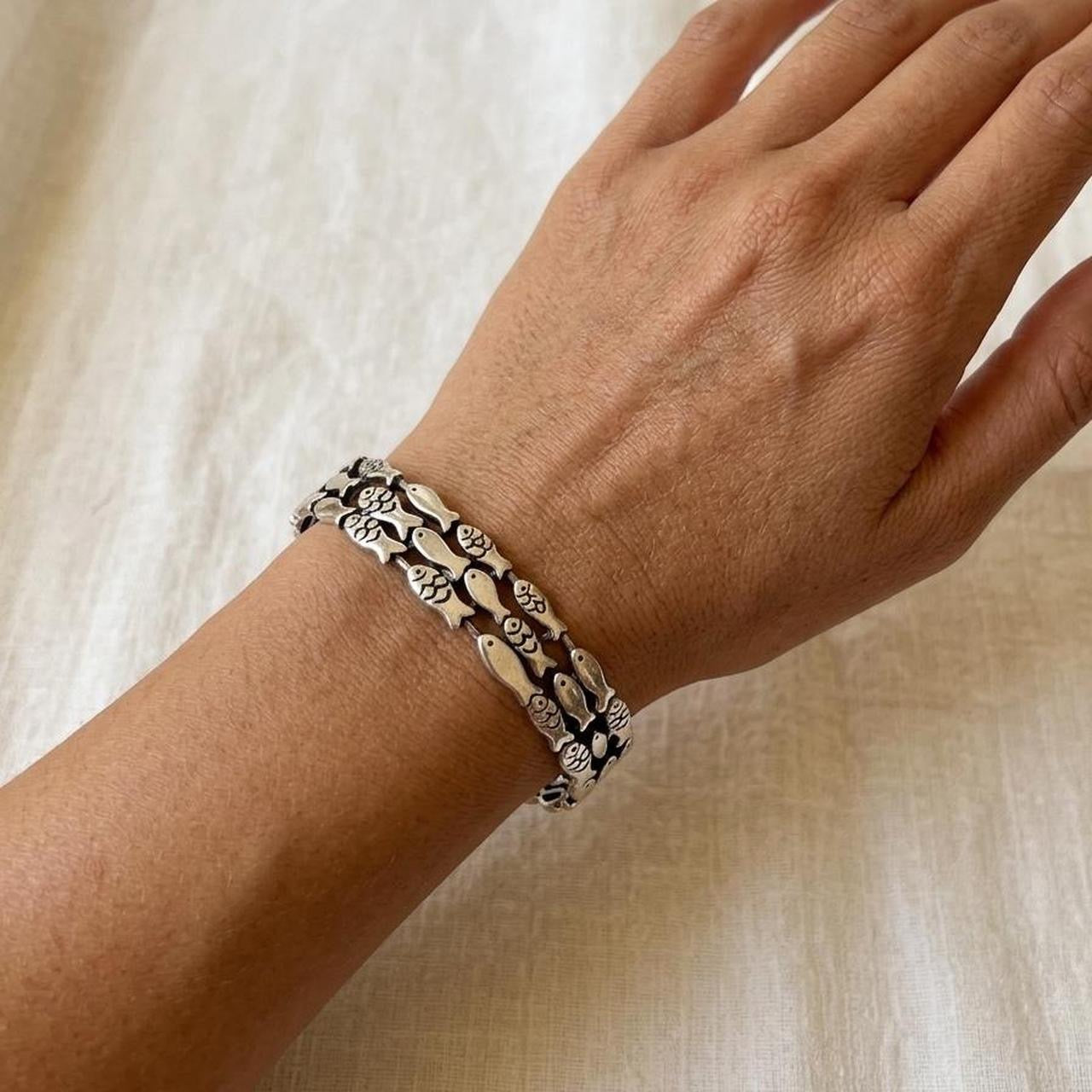 Sculpted Fish Cuff Bracelet