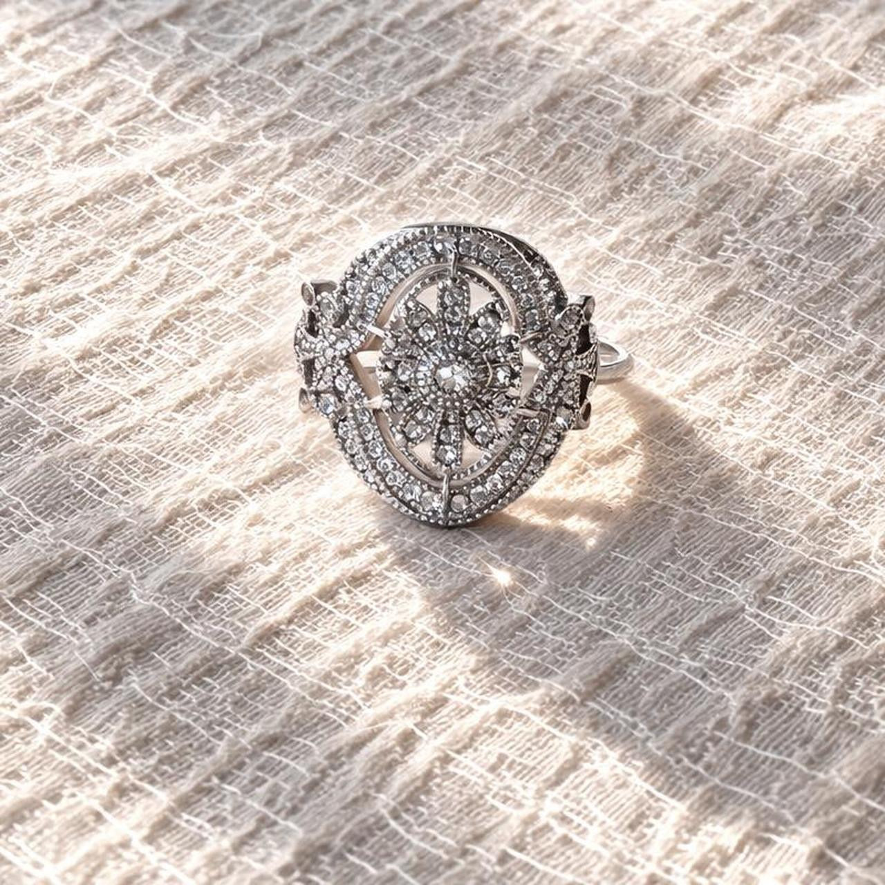 Beautiful Vintage-Inspired Silver Statement Ring – Size 7