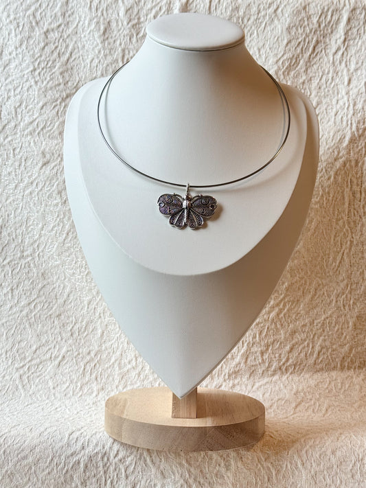 Silver Butterfly Pendant Necklace