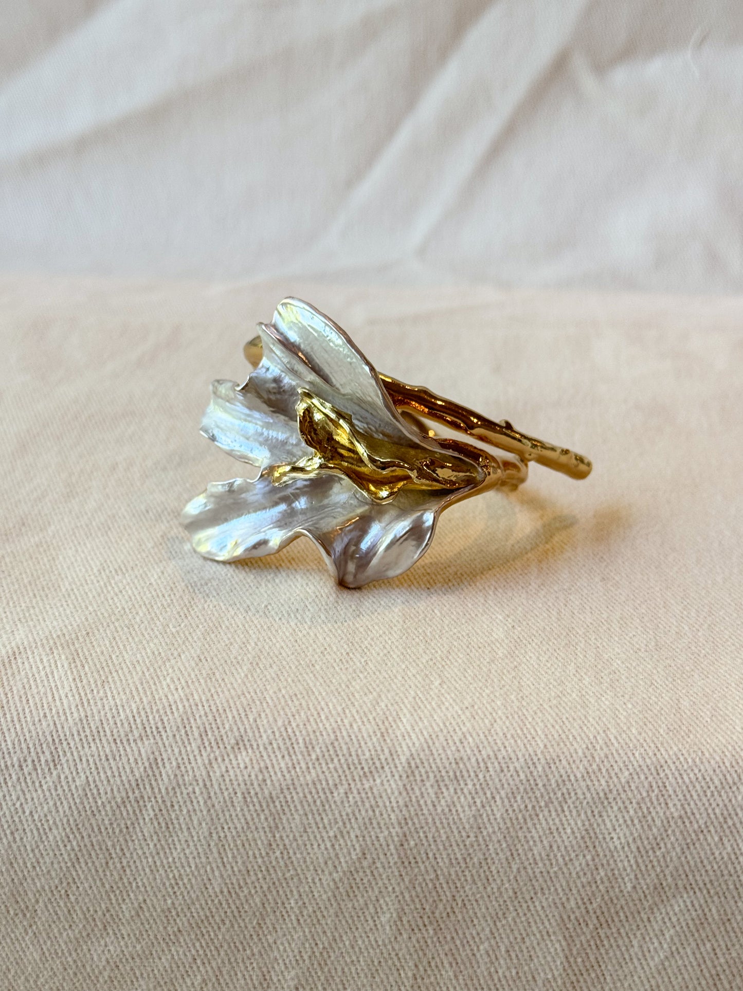 Golden Wave Sculpted Cuff