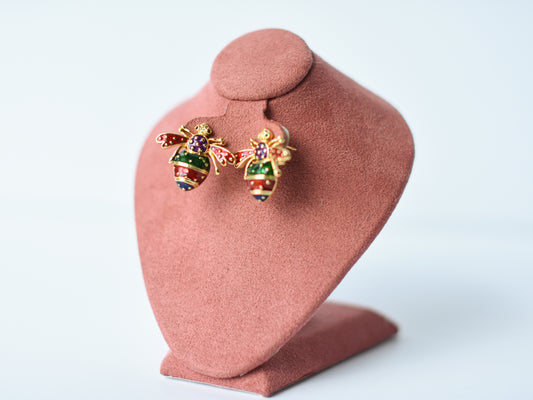 Colorful Bee Stud Earrings