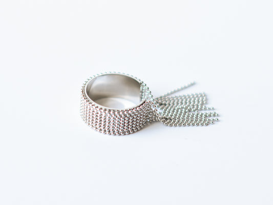 Gold Fringe Stainless Steel Ring