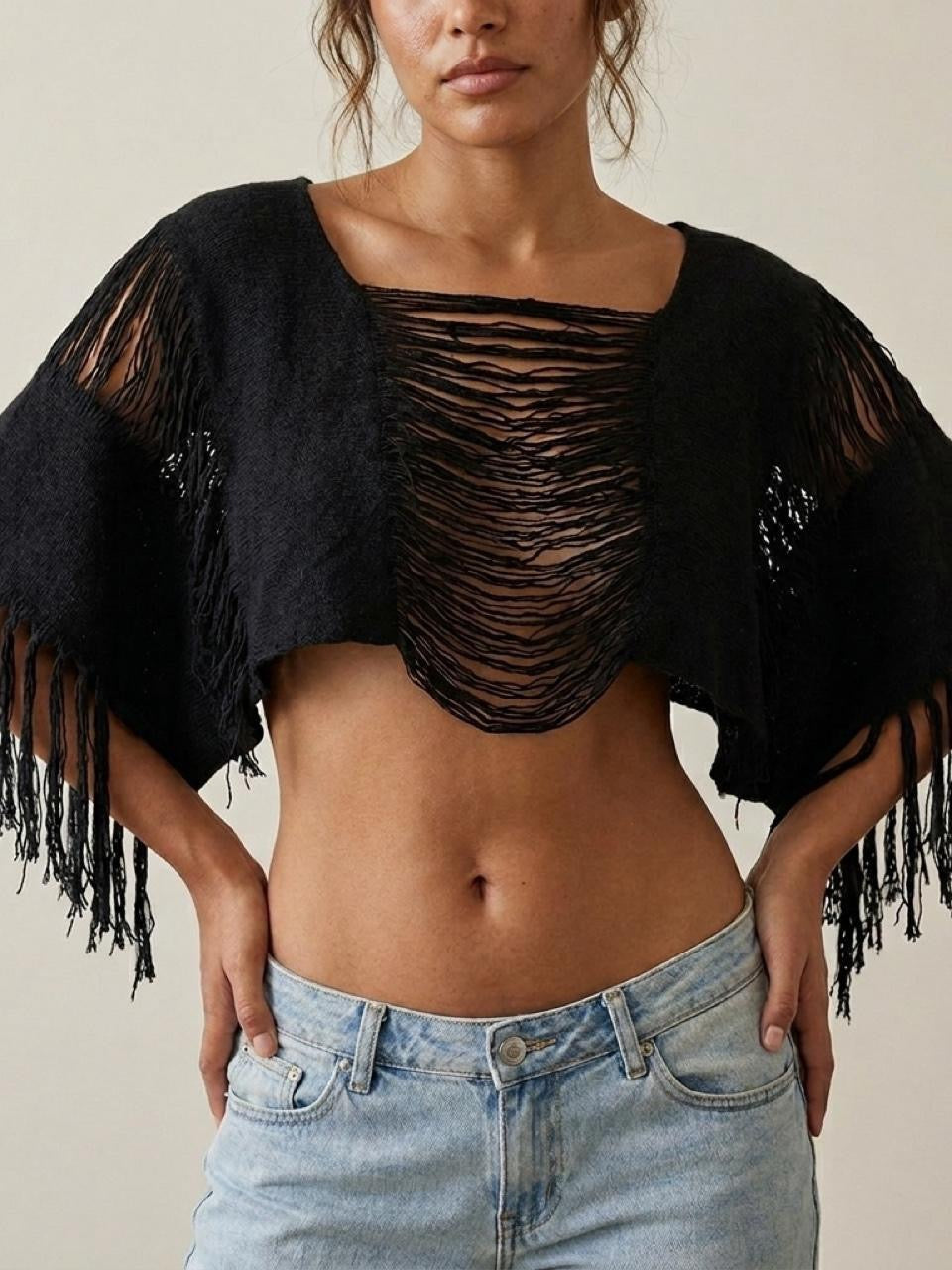 Noir Drift Poncho