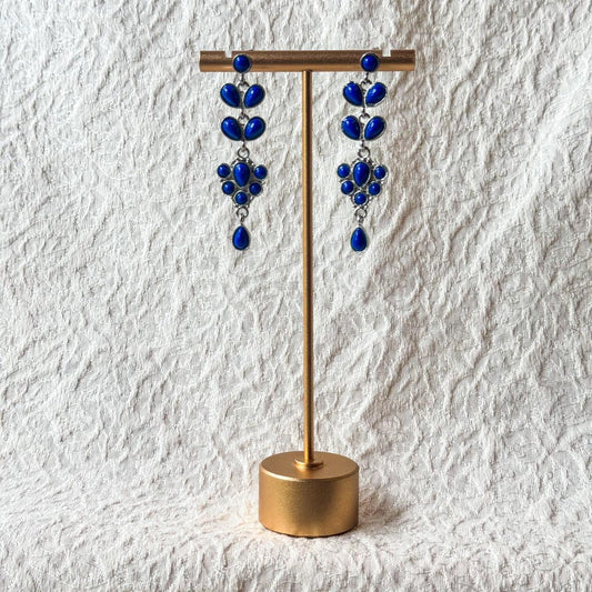 Royal Blue Drop Statement Earrings