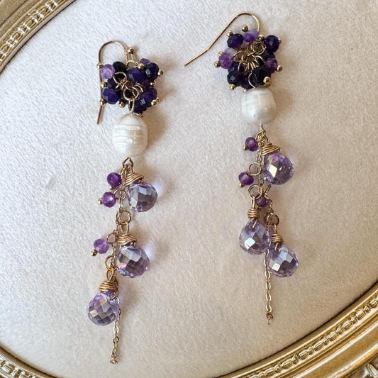 Stunning Lavender Cascade Earrings