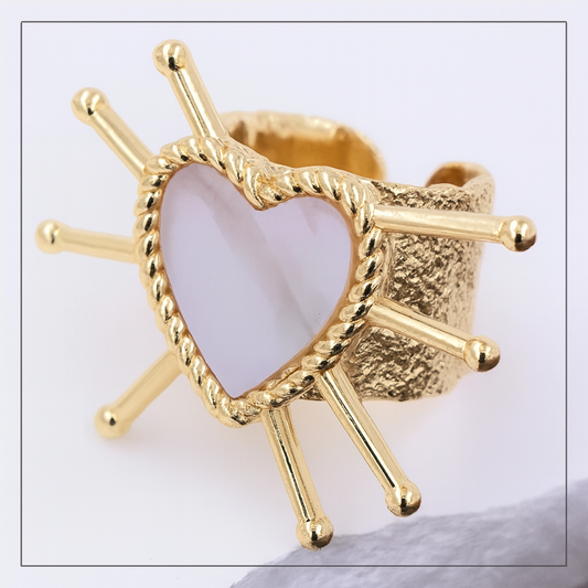 Solar Glow Heart Ring