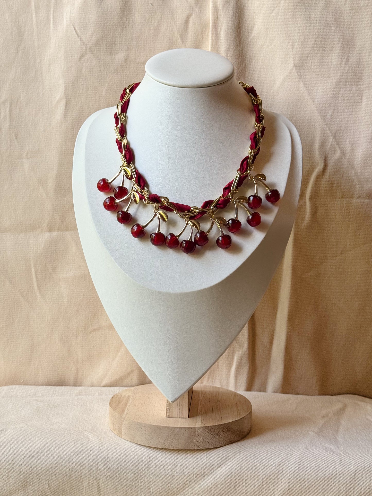 Cherry Charm Statement Necklace