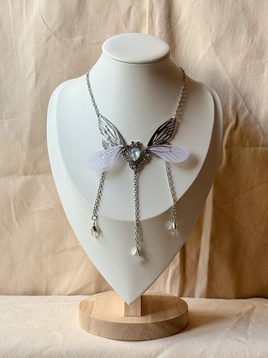 Ethereal Winged Crystal Necklace