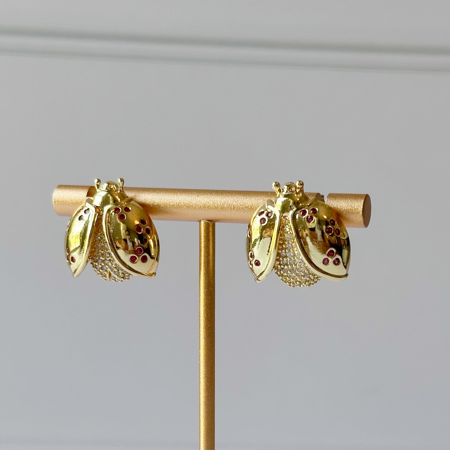Golden Ladybug Earrings