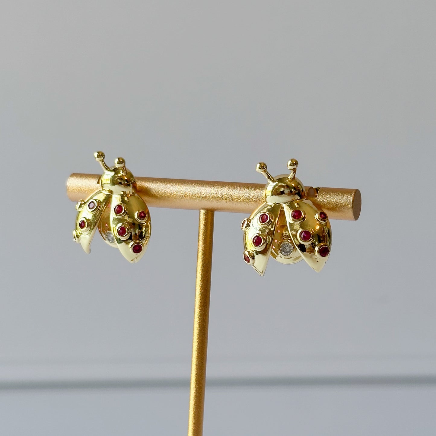 Ruby Ladybug Earrings